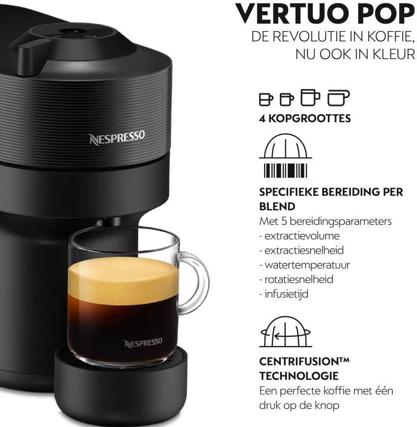 Magimix Nespresso Vertuo Pop + Aeroccino 11730NL Nespresso Zwart