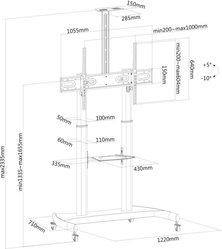 Neomounts PLASMA-M1950E TV standaard Zwart