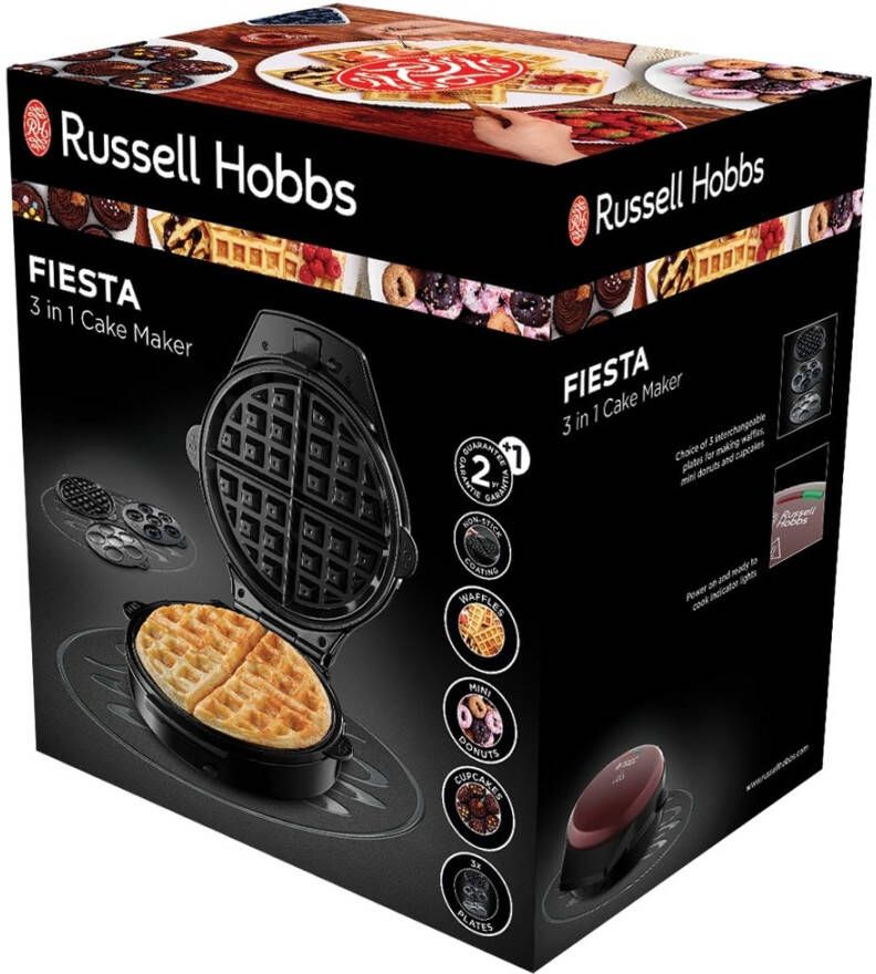 Russell Hobbs FIESTA 3 IN 1 Wafelmaker Zwart