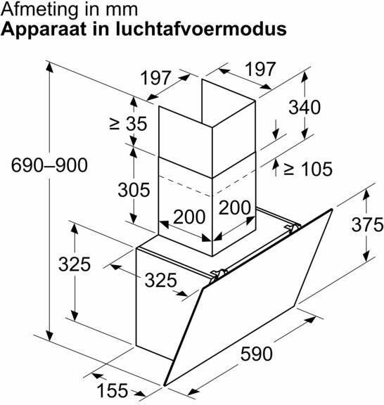 Siemens LC65KDK60 Schouwkap Zwart