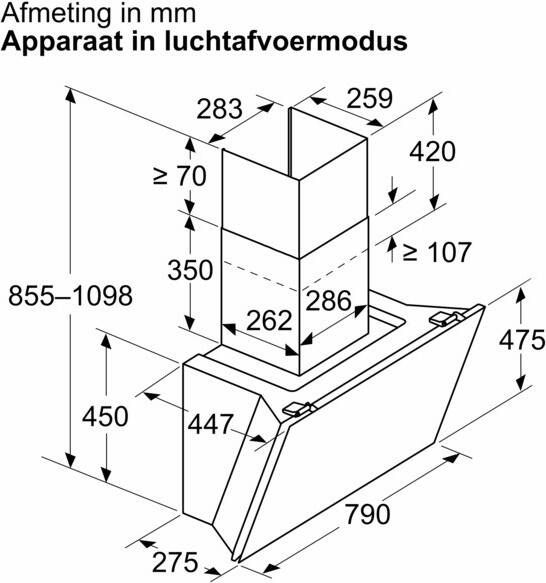 Siemens LC81KAN60 Schouwkap Zwart