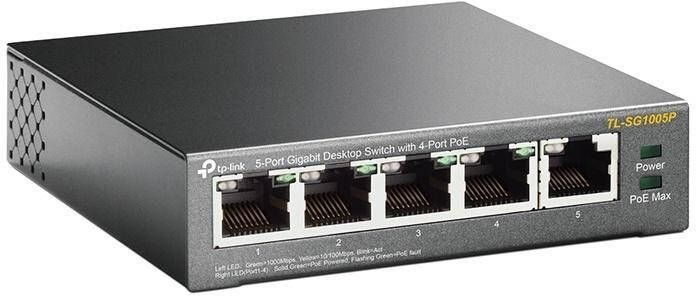 TP-Link TL-SG1005P Switch Zwart