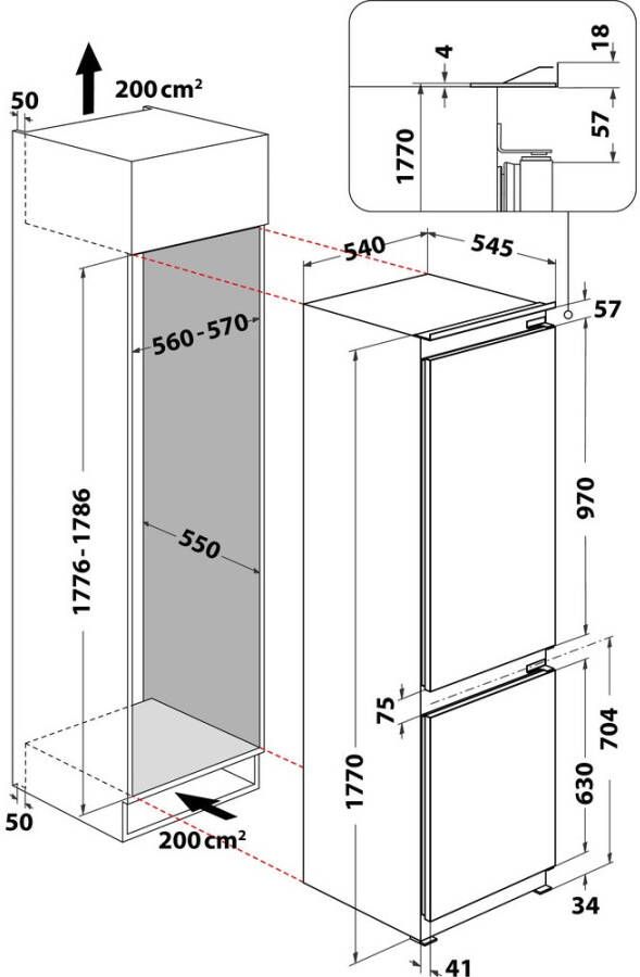 Whirlpool ART 6711 SF2 Inbouw koel-vriescombinatie