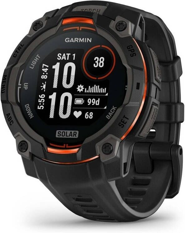 Garmin Instinct 3 45mm Solar Black Bezel with Black Band Smartwatch Zwart