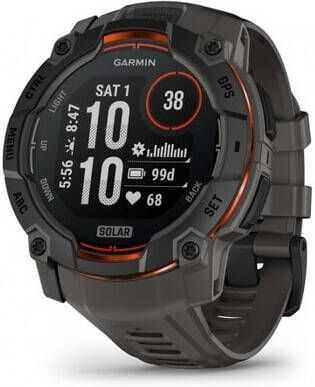 Garmin Instinct 3 50mm Solar Black Bezel with Charcoal Band Smartwatch Zwart