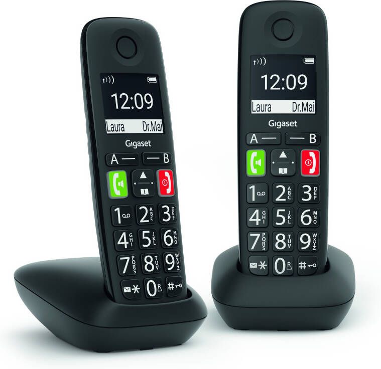 Gigaset E290R zwart- 2 stuks | Vaste telefoons | Telefonie&Tablet Bel&SMS | 4250366856216