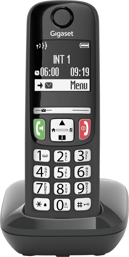Gigaset A735 draadloze DECT telefoon geschikt voor senioren verlichte en grote toetsen zwart