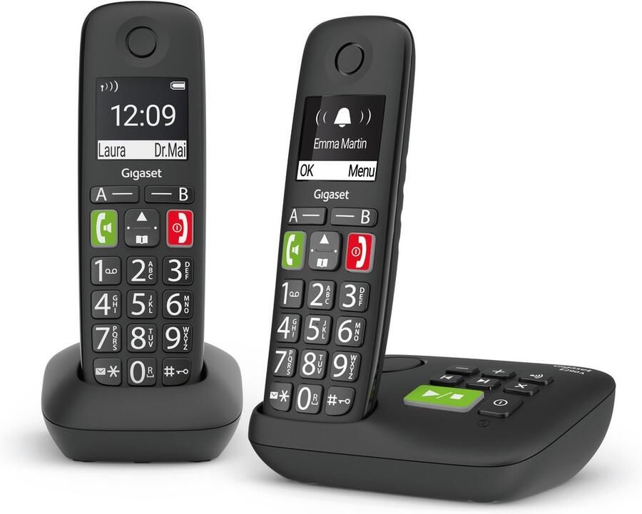 Gigaset E290AR DUO telefoon zwart handsfree babyfoon - Foto 2