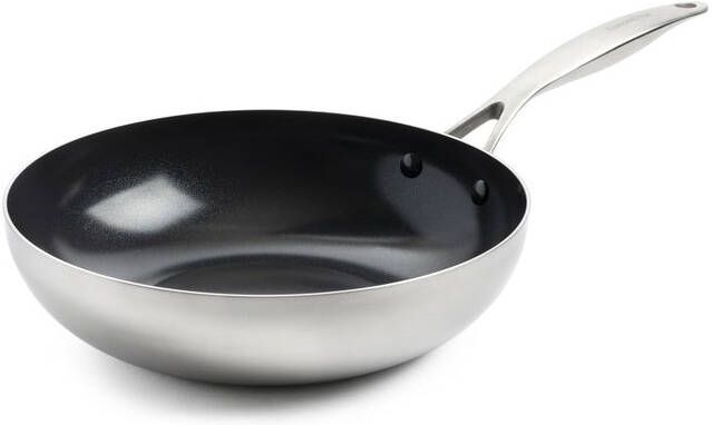 Greenpan Geneva wok 28cm Wokpan Zilver