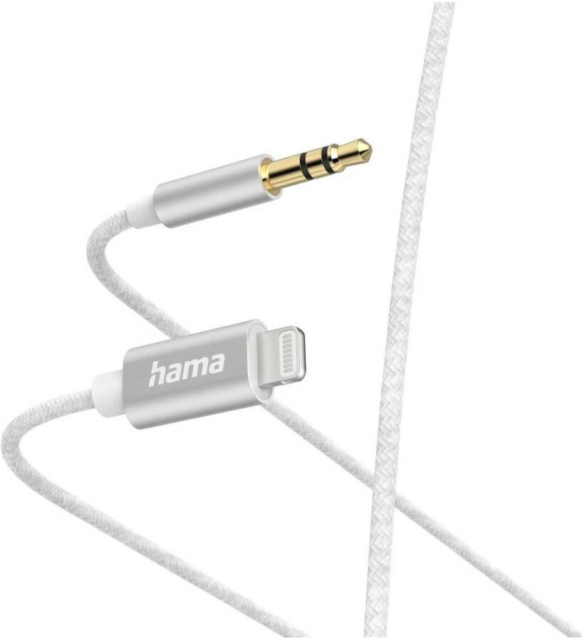 Hama Audiokabel Lightning 3 5mm jack 1m Mini jack kabel Wit