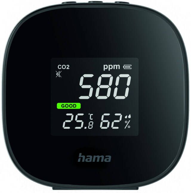 Hama Luchtkwaliteit-sensor CO2 meetinstrument m. verkeerslicht temperatuur- luchtkwaliteitsindicator luchtvochtigheidsmeter meter