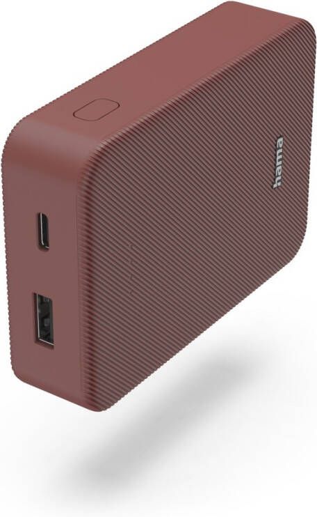 Hama Colour 10 Power Pack 10000 mAh 2 Outputs:USB-C USB-A Powerbank Rood