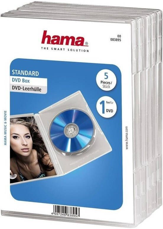 Hama DVD doosje standaard 5-pack TV accessoire Transparant