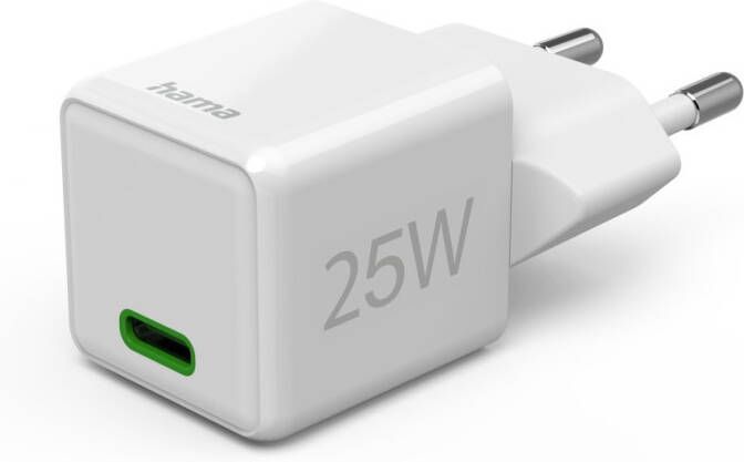 Hama Fast Charger USB-C PD Qualcomm Super-Mini Charger 25 W Oplader Wit