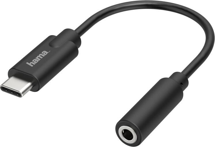 Hama Adapter USB-C naar audio-jack 3.5mm Mini jack kabel Zwart