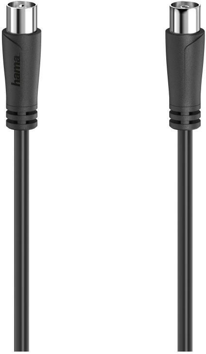 Hama Antennekabel coax-stekker coax-koppeling 1 5 m 90 dB TV accessoire Zwart