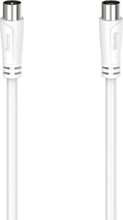 Hama Antennekabel coax-stekker coax-koppeling 1 5 m 90 dB TV accessoire Wit