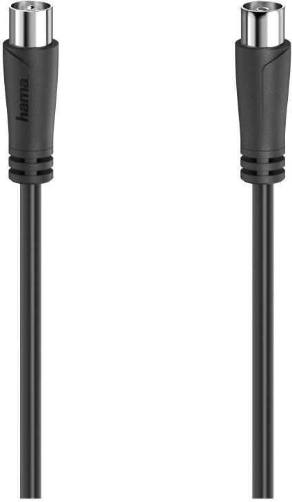 Hama Antennekabel coax-stekker coax-koppeling 3 0 m 90 dB zwart TV accessoire Zwart