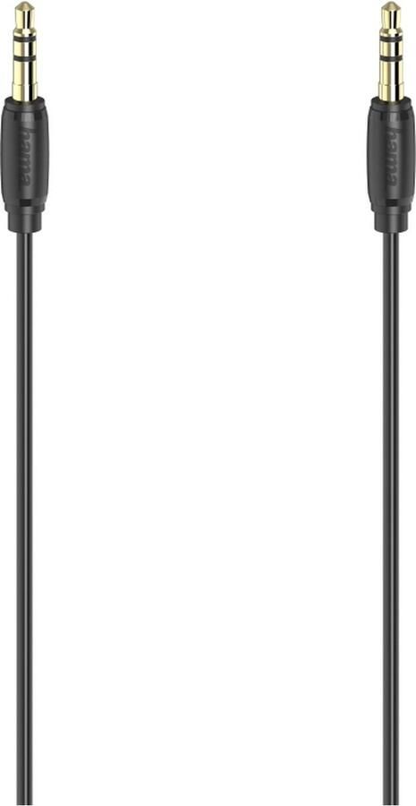 Hama Audiokabel 3 5mm jack 3 5mm jack stereo verguld ultradun 1 5 m Mini jack kabel Zwart