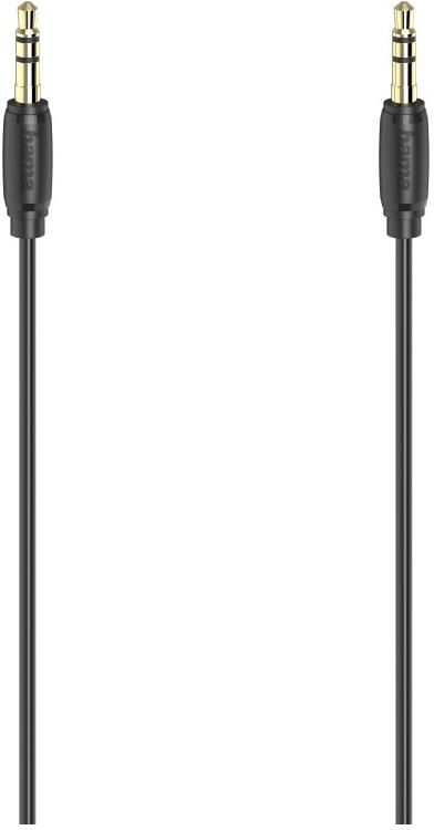 Hama Audiokabel 3 5mm jack 3 5mm jack stereo verguld ultradun 5 0 m Mini jack kabel Zwart