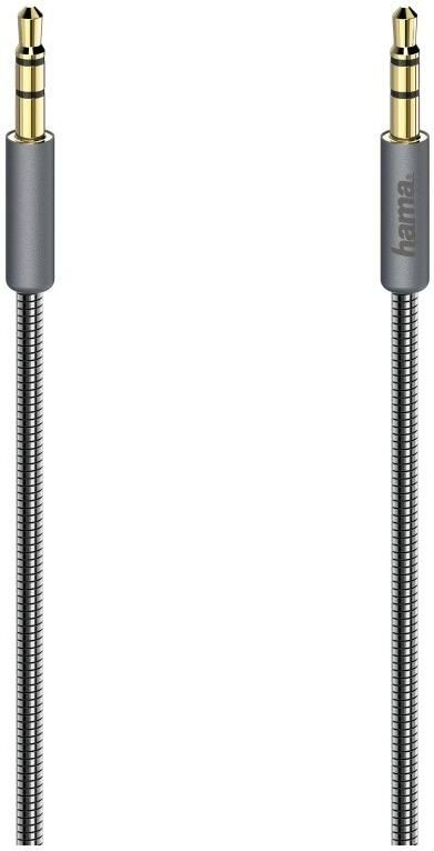 Hama Audiokabel Elite 3 5-mm-jack-stereo metaal verguld 0 75 m Mini jack kabel Grijs