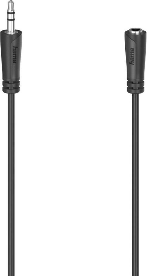 Hama 00205120 Jackplug Audio Verlengkabel [1x Britse stekker 1x Jackplug female 3 5 mm] 3 m Zwart