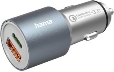 Hama Auto-oplader USB-C USB-A (1x20W PD 1x18W QC) 38W Oplader Grijs