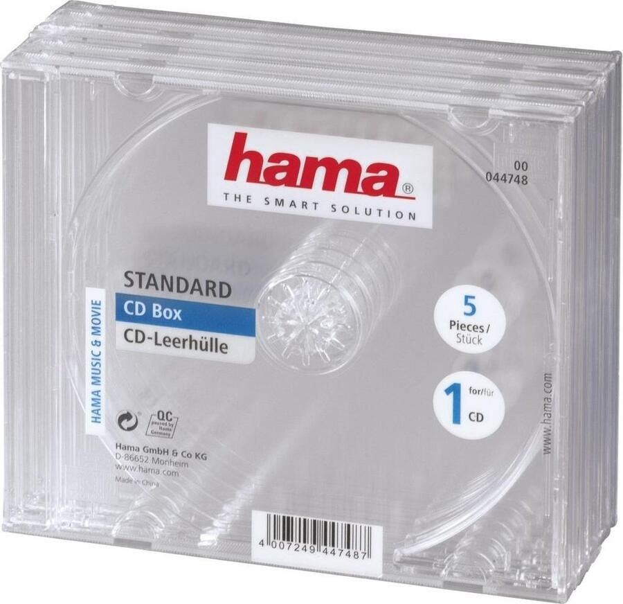 Hama CD doosje 5-pack Audio accessoire Transparant