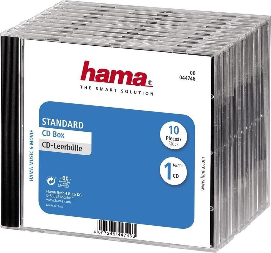 Hama CD doosje standaard 10-pack Audio accessoire Transparant