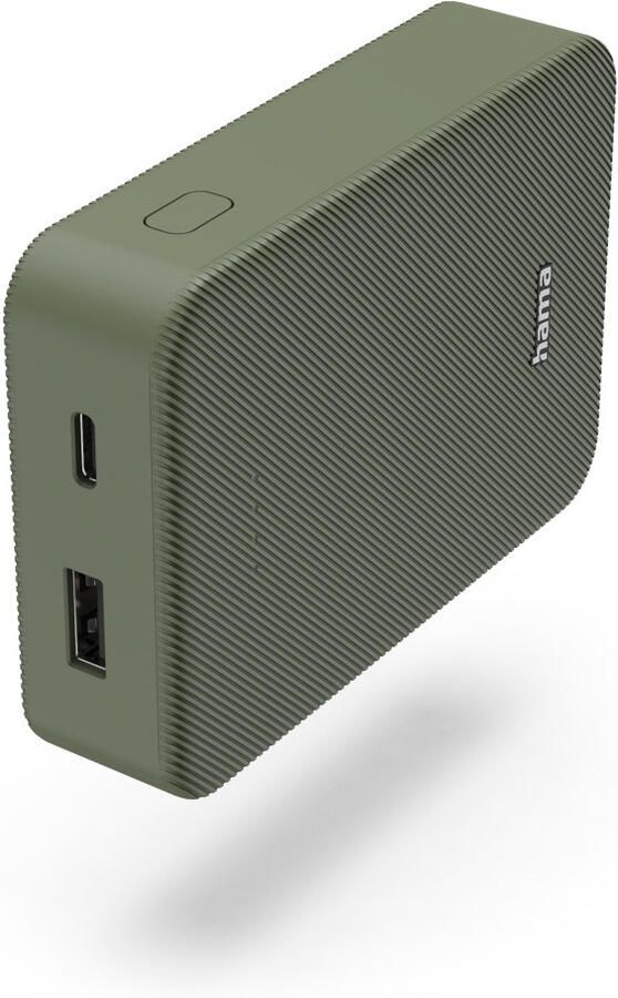 Hama Colour 10 Power Pack 10000 mAh 2 Outputs:USB-C USB-A Powerbank Groen