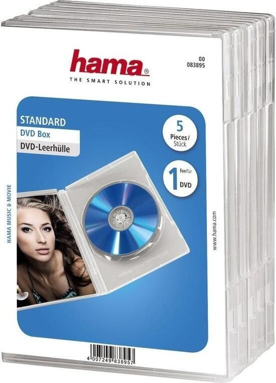 Hama DVD doosje standaard 5-pack TV accessoire Transparant