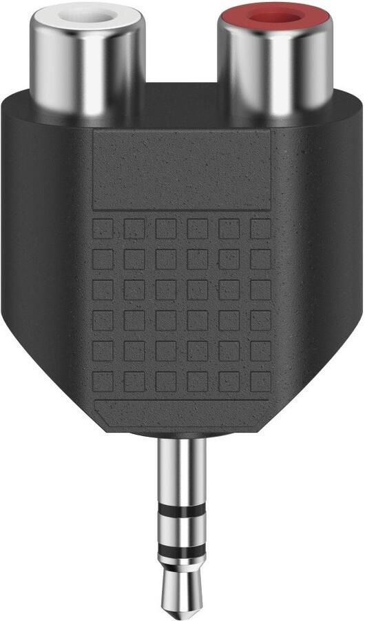 Hama Korte audio-adapter 3 5-mm-jack-stekker stereo 2x cinch-koppeling Luidspreker kabel Zwart