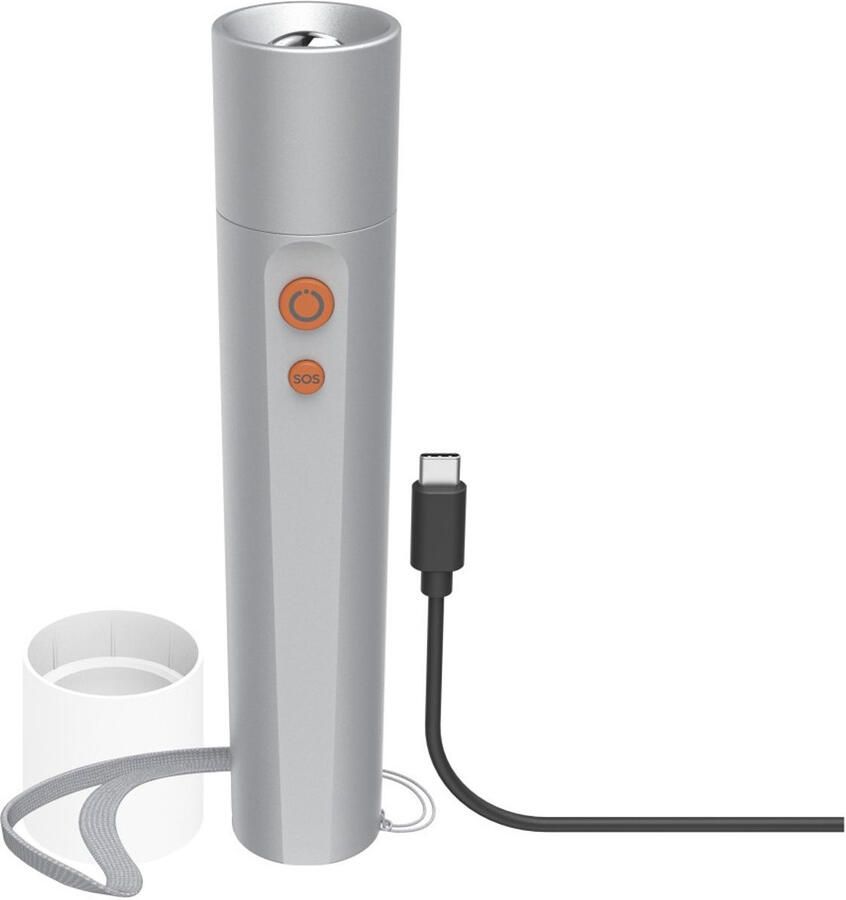 Hama Led-zaklamp oplaadbaar 4 standen + SOS Grijs