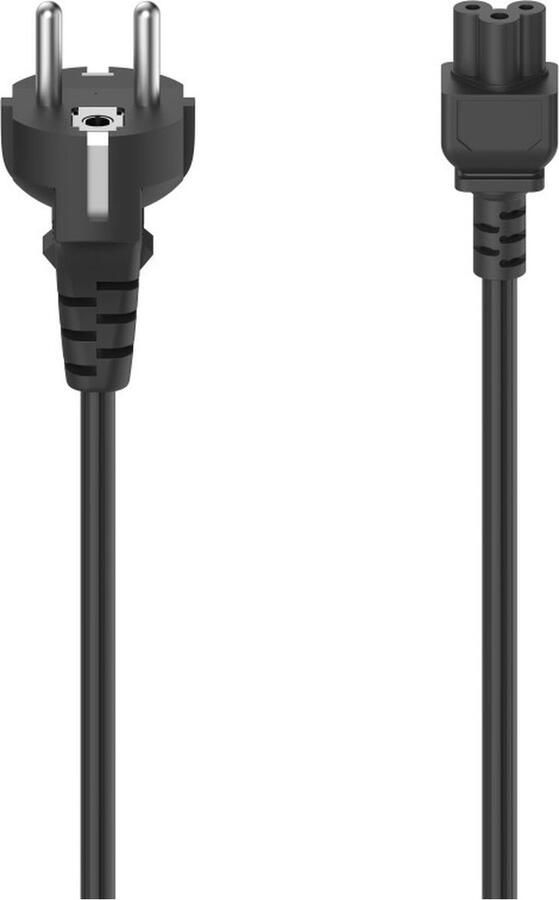 Hama Netsnoer geaarde stekker 3 polig Mickey shuko 1.5 meter Kabel Zwart