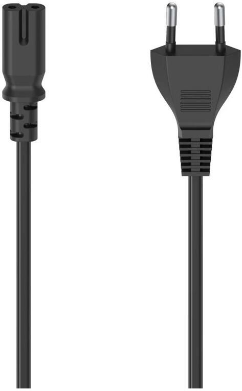 Hama Netsnoer met eurostekker 2-pins stekker dubbele groef 1 5 m Desktop accessoire Zwart