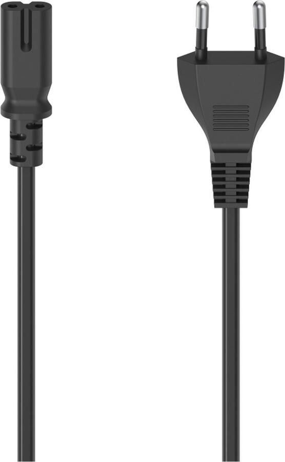 Hama Netsnoer met eurostekker 2-pins stekker dubbele groef 2 5 m Desktop accessoire Zwart