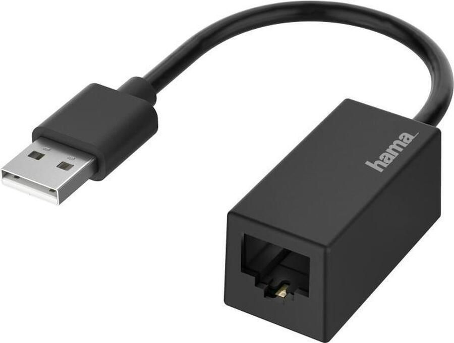 Hama Netwerk-adapter USB-stekker LAN Ethernet-aansluiting Fast-ethernet UTP kabel Zwart