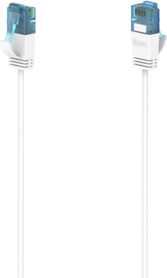 Hama Netwerkkabel Flexi-Slim CAT-6a 10 Gbit s U UTP 0 75 m UTP kabel Wit