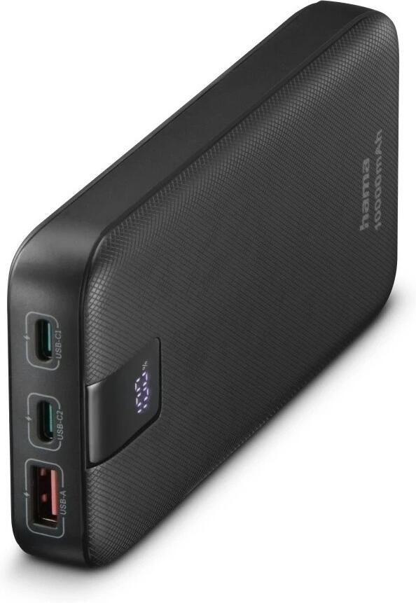 Hama PD 10 Power Pack 10000 mAh 3 Outputs 2x USB-C 1x USB-A Powerbank Grijs