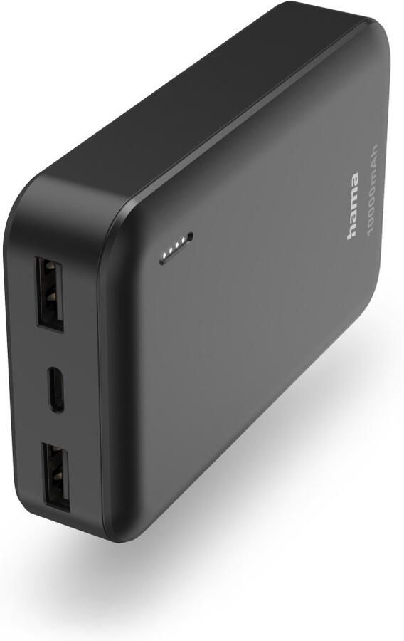 Hama Pocket 10 Power Pack 10000 mAh Outputs 2x USB-A Powerbank Grijs