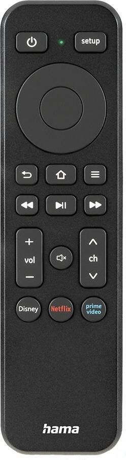 Hama Remote Control for TV + Netflix Prime Video Disney+ Buttons Programmable Afstandsbediening Zwart