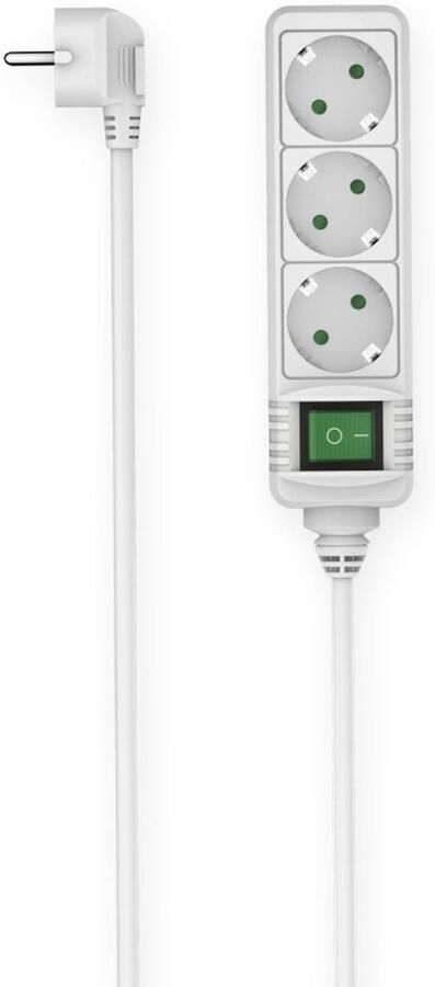 Hama Stekkerdoos 3-voudig schakelaar 3 m Kabel Wit
