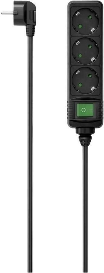 Hama Stekkerdoos met schakelaar randaarde stekker 1 stuk Kabel Zwart