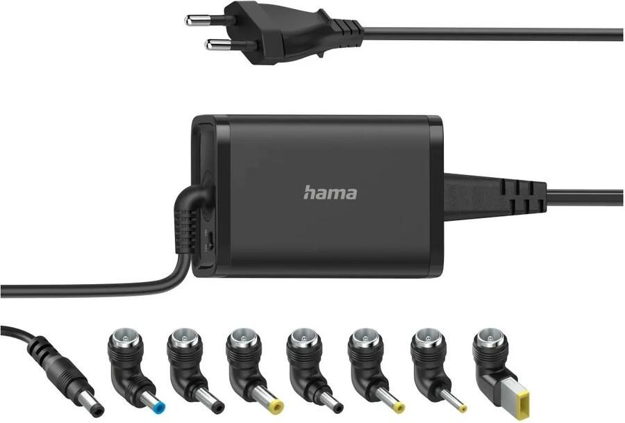 Hama UNIVERSELE NOTEBOOK-NETADAPTER 15-19V 45W Voeding Zwart