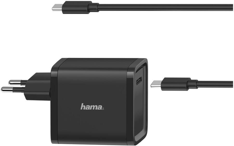 Hama UNIVERSELE USB-C-NOTEBOOK-NETADAPTER POWER DELIVERY (PD) 5-20V 45W Voeding Zwart
