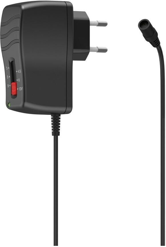 Hama Universele voedingsadapter instelbaar 1000mA 12W max. 12V 8 adapters Wifi adapter Zwart