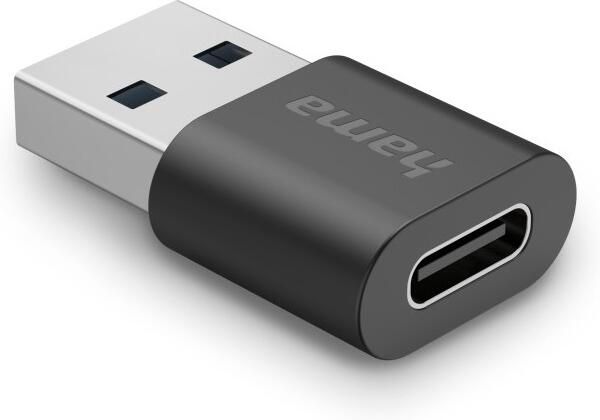 Hama USB Adapter USB-A Plug USB-C Socket USB 3.2 Gen2 10 Gbit s Oplader Zwart