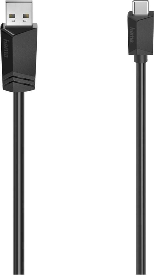 Hama USB-C-kabel USB-A-stekker USB-C-stekker USB 2.0 480 Mbit s 3 00 m Kabel Zwart