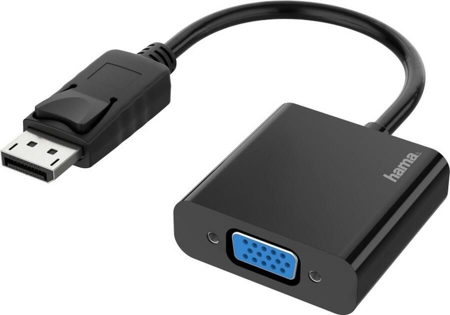 Hama Video-adapter DisplayPort-stekker VGA-aansluiting Full-HD 1080p Kabel Zwart