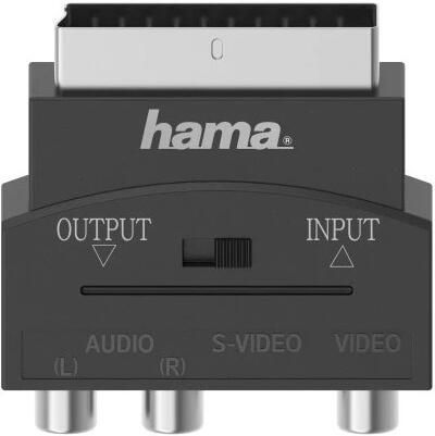 Hama Video-adapter S-VHS-koppeling 3 cinch koppeling Scart-stereo 4-polig TV accessoire Zwart